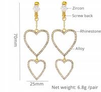 Francuskie klipsy cyrkonie cudo złote nowość c77