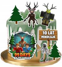 WYDRUK CUKROWY OPŁATEK NA TORT 99 NOCY DNI W LESIE GRA ROBLOX FOREST