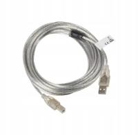 Kabel Lanberg USB 2.0 A-B 5m Ferryt przezroczysty
