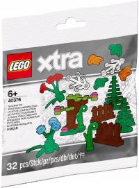 LEGO Xtra 40376 Akcesoria botaniczne Drzewo Kwiaty Choinka Płot