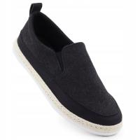 Półbuty męskie espadryle wsuwane czarne Nowacki 0017-T 43