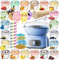 Zestaw Maszyna do Waty Cukrowej + Cukier 20x 100g Wiaderka+ Patyki+ Posypki