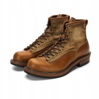 Men's martin boots, high-top paratrooper boots, brown leather shoes