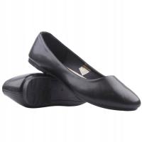 Balerinki damskie gładkie wsuwane nadwymiar czarne