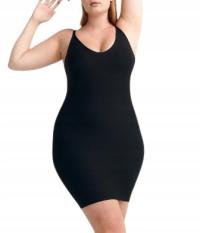 CZARNA BEZSZWOWA WYSZCZUPLAJĄCA HALKA RAMIĄCZKA USZTYWINIANE MISECZKI 1XL