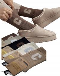 5x Skarpety BAWEŁNIANE Skarpetki Damskie długie LITERA C Kolorowe