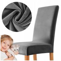 Крышка стула бархат велюр серый плюш толстый