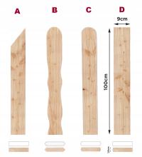 Sztachety z MODRZEWIA 100cm ogrodzenia, płoty