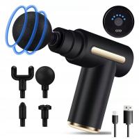 PISTOLET DO MASAŻU WIBRACYJNY 4 GŁOWICE AKUMULATOROWY RELAKS MASAŻER