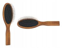 GORGOL Szczotka do włosów drewniana poduszka gumowa igły metalowe z kulką