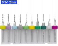 10 szt. mini wiertła pcb 0,3-1,2mm zestaw wierteł precyzyjnych modelarskie