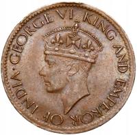 + Cejlon - Jerzy VI - 1 Cent 1943 - STAN !