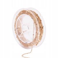 Łańcuszek Mosiądz, Kotwica, Lutowany, Pozłacany 18K, 1.5x1x0.3mm, 1m/szpula