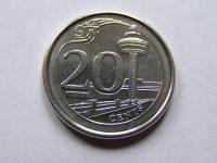 SINGAPUR SINGAPURA 20 CENTS 2015 ROK !!!!!!!! 1146