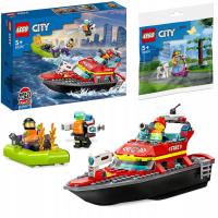 LEGO City Łódź strażacka 60373 + Wybieg dla psów i hulajnoga 30639