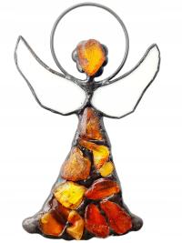 ВИТРАЖ ЯНТАРНЫЙ АНГЕЛ большой НАТУРАЛЬНЫЙ ЯНТАРЬ CERT