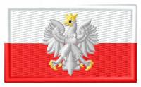 Naszywka flaga Polski z orłem Polska haftowana z termofolią 7 cm szeroka