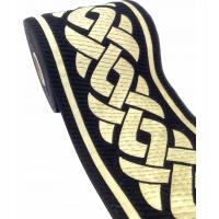 Жаккардовая лента [1 метр!]- 100069-черное золото-10 см