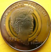 5$ WYSPY MARSHALLA 1995 AKTORKA MARILYN MONROE MENNICZA