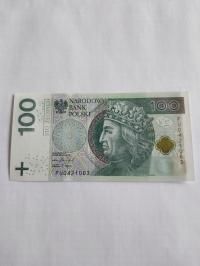 Банкнота 100 зл 2018 Серия FU UNC