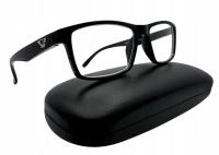 Okulary korekcyjne do dali moce ujemne czarne prostokątne UNISEX minus