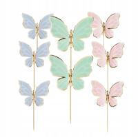 Топперы пикеры бабочки для торта кексы украшения день рождения набор 9x6, 5 см