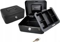 SEJF SKARBONKA CZARNA KASETKA NA PIENIĄDZE KLUCZ