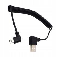 1,5 m spiralny kabel USB MINI 5P męski na kątowy USB 90°