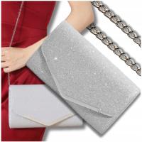 Вечерняя серебряная сумка-клатч, визитница, блестящая для свадьбы, гламурная