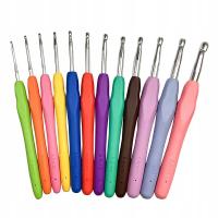 Zestaw do szydełkowania szydełek szydełka kolorowe 12 szt. od 2 do 8 mm