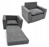 FOTELIK DLA DZIECI ROZKŁADANY FOTEL BARANEK BOUCLE PUFA