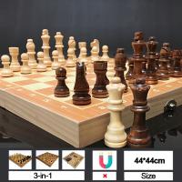 Czerwony styl 44x44 cm Gorące drewniane szachy zes