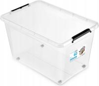 MOXOM Pojemnik Pudełko z kółkami + pokrywa - 60 L