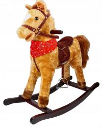 Интерактивная лошадка-качалка каштан металлическая конструкция до 50 кг