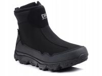 Buty zimowe męskie śniegowce ocieplane czarne za kostkę DK 2462 48