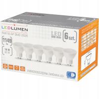 Zestaw 6x Żarówka LED GU10 10W=80W 1149lm Mocna Nie Mruga Neutralna 4000K