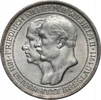 Германия, Пруссия, Вильгельм II, 3 Марка 1911 а, Вроцлавский университет.