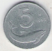 Italia 5 lir 1953