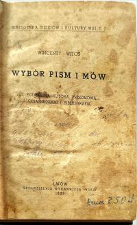 WINCENTY WITOS WYBÓR PISM I MÓW 1939