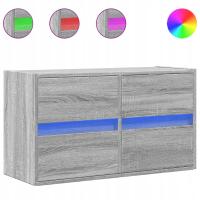 Wisząca szafka RTV 80x31x45 cm szary dąb sonoma LED