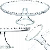 PATERA NA CIASTO TORT DO TORTU CIASTA SZKLANA TALERZ OWOCE NA NÓŻCE 32 cm