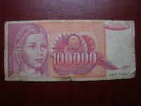 JUGOSŁAWIA 100000 Dinarów 1989 r Seria AM Stan III