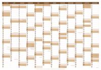 Planner ścienny 2026 140x100 cm - brązowy