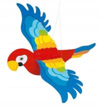 Dekoracja Papuga do zawieszenia 3D drewniana Goki