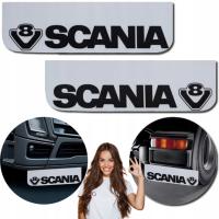 Брызговик фартук гладкая печать SCANIA V8 белый-черный 60x18cm полный комплект