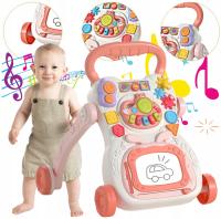 CHODZIK PCHACZ INTERAKTYWNY EDUKACYJNY PANEL TABLICA DLA DZIECI RÓŻOWY 18M+