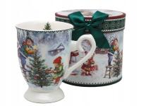 KUBEK ŚWIĄTECZNY W PUDEŁKU ZIMOWY PEJZAŻ 330ML