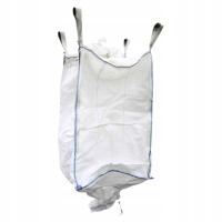 Big Bag 90 × 90 × 160 cm z lejem wsypowym i wysypowym 1000 kg, kolor biały