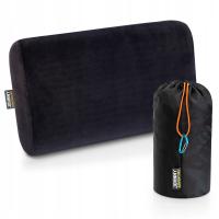 Poduszka podróżna, turystyczna pianka memory JOHNNY ADVENTURE CZARNA +worek
