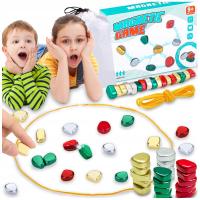 GRA LOGICZNA MAGNETYCZNA STRATEGICZNA KOLOROWE KAMIENIE DUŻY ZESTAW 40 EL